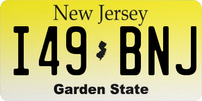 NJ license plate I49BNJ