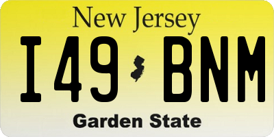 NJ license plate I49BNM
