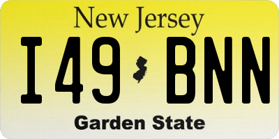 NJ license plate I49BNN