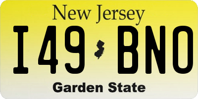 NJ license plate I49BNO