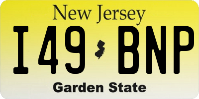 NJ license plate I49BNP