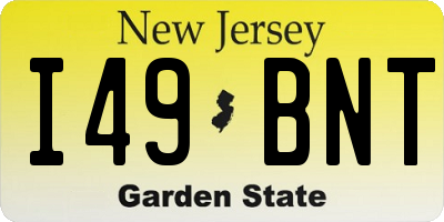 NJ license plate I49BNT