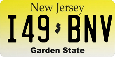 NJ license plate I49BNV