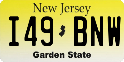 NJ license plate I49BNW