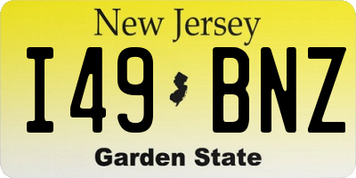 NJ license plate I49BNZ