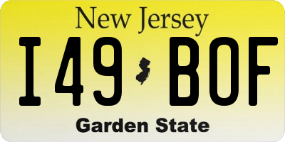 NJ license plate I49BOF