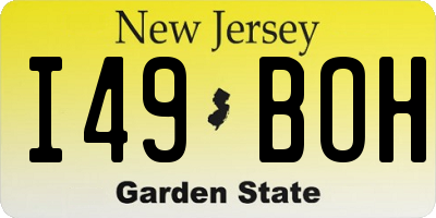 NJ license plate I49BOH