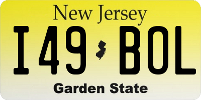NJ license plate I49BOL
