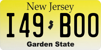 NJ license plate I49BOO
