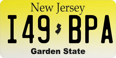 NJ license plate I49BPA