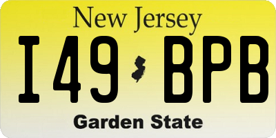 NJ license plate I49BPB