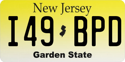 NJ license plate I49BPD