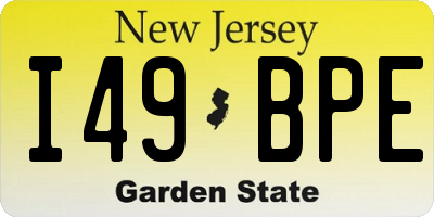 NJ license plate I49BPE