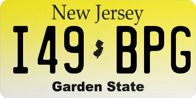 NJ license plate I49BPG