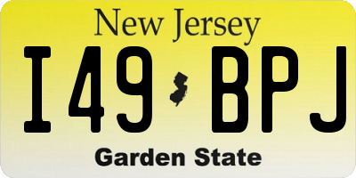 NJ license plate I49BPJ