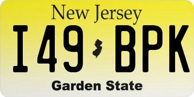 NJ license plate I49BPK