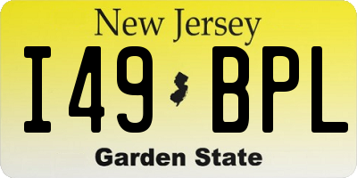 NJ license plate I49BPL