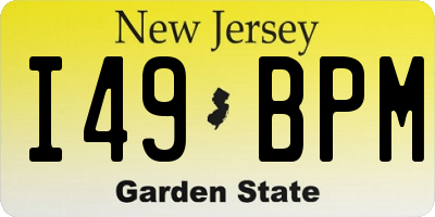 NJ license plate I49BPM