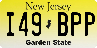 NJ license plate I49BPP