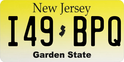 NJ license plate I49BPQ