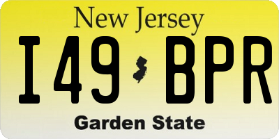 NJ license plate I49BPR