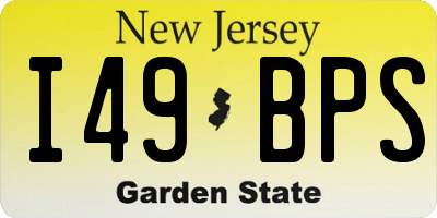 NJ license plate I49BPS