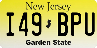 NJ license plate I49BPU