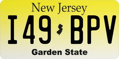 NJ license plate I49BPV