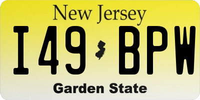 NJ license plate I49BPW