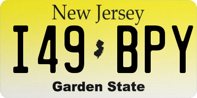 NJ license plate I49BPY