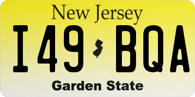 NJ license plate I49BQA