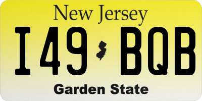 NJ license plate I49BQB