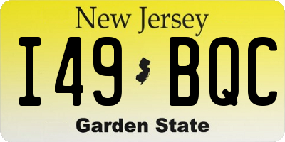 NJ license plate I49BQC