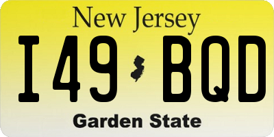 NJ license plate I49BQD