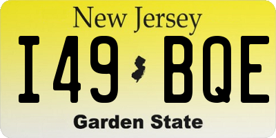NJ license plate I49BQE