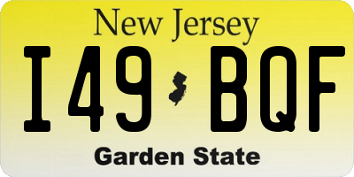 NJ license plate I49BQF