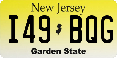 NJ license plate I49BQG