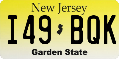 NJ license plate I49BQK