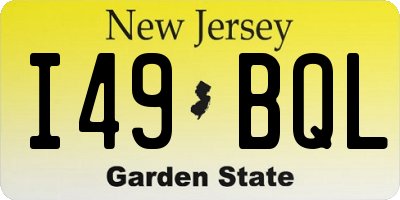 NJ license plate I49BQL