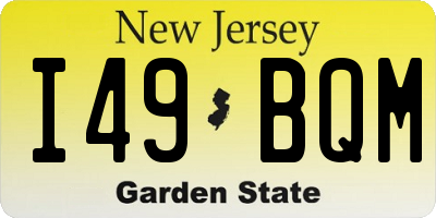 NJ license plate I49BQM