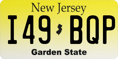 NJ license plate I49BQP