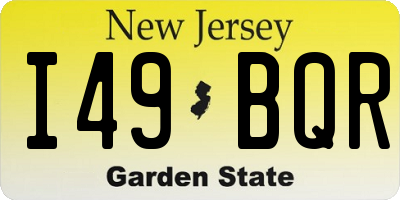 NJ license plate I49BQR