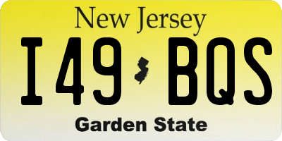 NJ license plate I49BQS