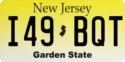 NJ license plate I49BQT