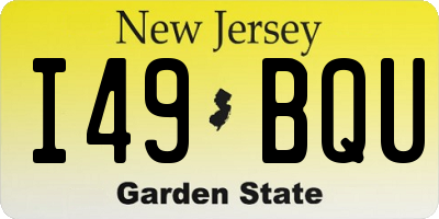 NJ license plate I49BQU