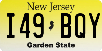 NJ license plate I49BQY