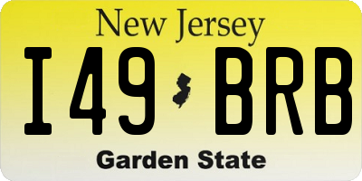 NJ license plate I49BRB