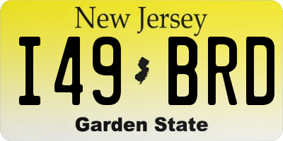 NJ license plate I49BRD