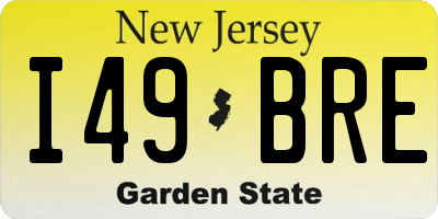 NJ license plate I49BRE