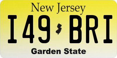 NJ license plate I49BRI